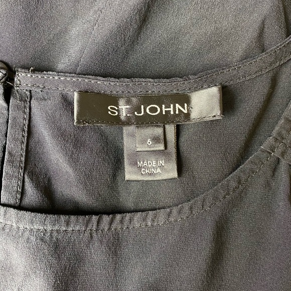 St. John Black Silk Sleeveless Top Size 6 - Picture 5 of 7